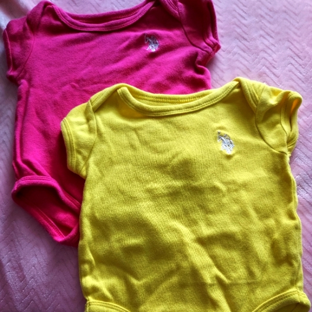 US Polo 2 PC onesie set baby girl 3-6 mos
